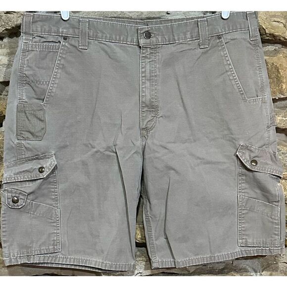 Men’s Tan Carhartt Carpenter Cargo Work Utility Gorpcore Relaxed Fit Shorts B357 - Picture 1 of 6